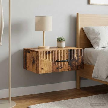 vidaXL Wandbeugel Bedkast 2 st Oud hout 49 x 34,5 x 20 cm, Huis en Inrichting, Minder dan 45 cm, Verzenden, Nieuw, Minder dan 55 cm