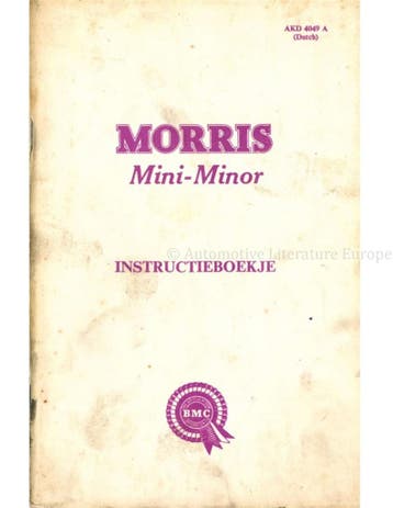 1964 MORRIS MINI-MINOR INSTRUCTIEBOEKJE NEDERLANDS, Auto diversen, Handleidingen en Instructieboekjes