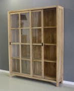 Boekenkast teakhout | schuifdeuren | 160cm | Indoteak, 200 cm of meer, 150 tot 200 cm, Teakhout, Nieuw