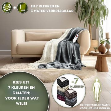 Elektrische deken - Warmtedeken - 1 persoons - 160x120 cm -, Verzenden, Zo goed als nieuw