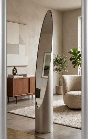 Vloerspiegel- Lipstick - Hout, PVC
