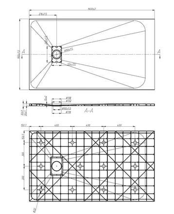 SALE - Numa 160x90 cm - Mat wit - Douchebak -, Ophalen of Verzenden, Nieuw