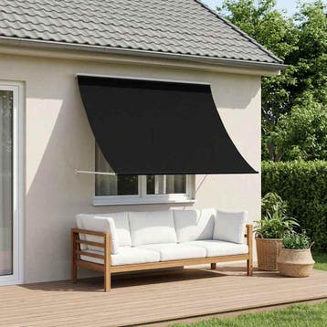 vidaXL Markies Zwart 400 x 150 cm 180 g / m² Polyester met, Verzenden, Nieuw