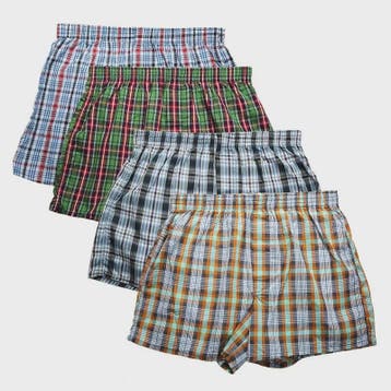 4-Pack Heren Boxershorts Katoen - Klassiek Geruit & Comforta, Kleding | Heren, Ondergoed, Verzenden