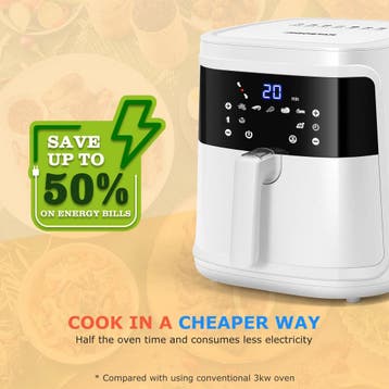 Airfryer XXL - heteluchtfriteuse - 7L - 1900W - Wit •, Verzenden, Zo goed als nieuw