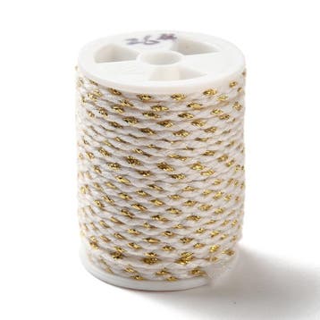 1 rol Metallic gevlochten koord – katoen/polyester mix –, Ophalen of Verzenden, Nieuw, Kraal