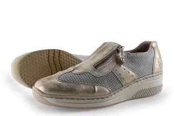 Rieker Instappers in maat 39 Goud, Kleding | Dames, Schoenen, Overige kleuren, Verzenden, Instappers, Zo goed als nieuw