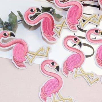 Embleem- Flamingo - 7 x 4.5 cm - applicatie - opstrijken..., Ophalen of Verzenden, Nieuw, Overige typen