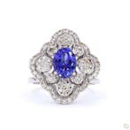 Ring - 18 karaat Witgoud - 2.36ct. tw. Tanzaniet - Diamant, Nieuw