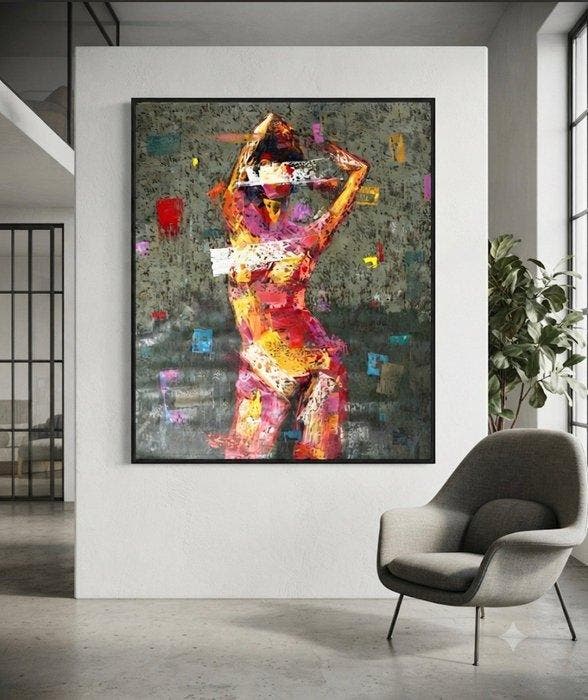 Hoang Anh (1984) - Beauté féminine 120 100 cm, Antiek en Kunst, Kunst | Schilderijen | Modern