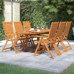 vidaXL 7-delige Tuinset massief acaciahout 160-240 cm, Tuin en Terras, 6 zitplaatsen, Nieuw, Tuinset, Verzenden