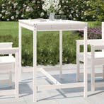 vidaXL Tuintafel 121x82,5x110 cm massief grenenhout wit, Verzenden, Nieuw