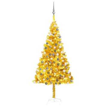 vidaXL Kunstkerstboom met verlichting en kerstballen 180 cm, Verzenden, Nieuw