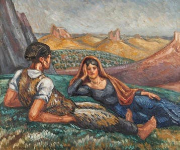Paul-Emile Colin (1867-1949) - Le repos des paysans