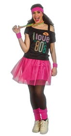 I Love 80s Verkleedset Fuchsia Jessica (7-delig), Ophalen of Verzenden, Nieuw