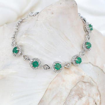 Zonder minimumprijs - Armband Verguld Smaragd - Topaas - 18k, Nieuw