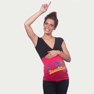 Op en Top Zwanger Zwangerschaps Buikband Beach Baby Roze, Verzenden, Nieuw