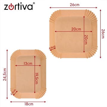 Zortiva Airfryer bakpapier 150 stuks in 2 maten, vetbeste..., Ophalen of Verzenden, Nieuw