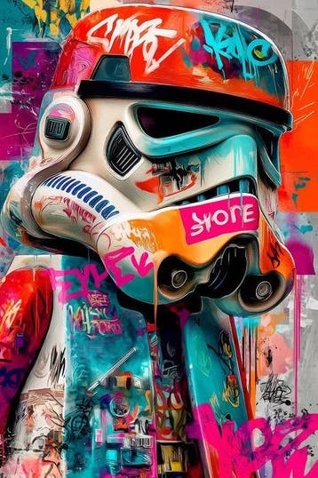 IPR Graph - Stormtrooper y Darth Vader en Graffiti, Nieuw