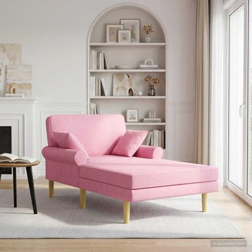 vidaXL Chaise longue Roze Stof, Verzenden, Nieuw