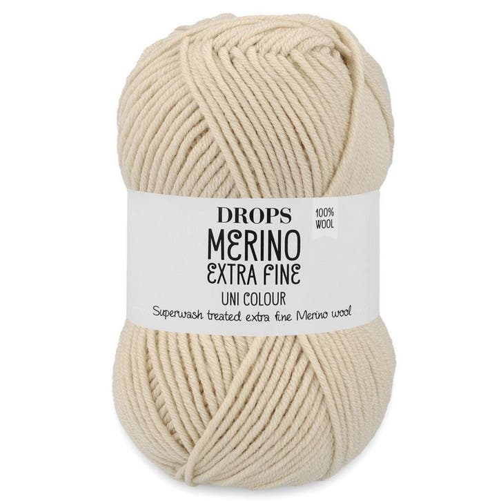 DROPS Merino Extra Fine Uni Colour - 50 lichtbeige - Wol G, Hobby en Vrije tijd, Breien en Haken, Ophalen of Verzenden