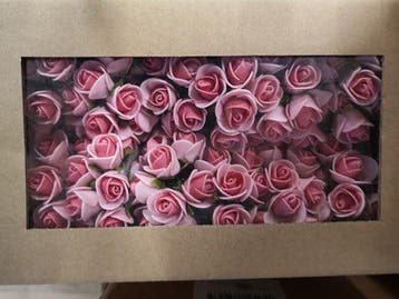 Mini Foam Roos Pink Roze 2 cm Doosje 144 stuks, Ophalen of Verzenden, Nieuw