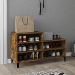 vidaXL Schoenenkast 102x36x60 cm bewerkt hout gerookt, Verzenden, Nieuw