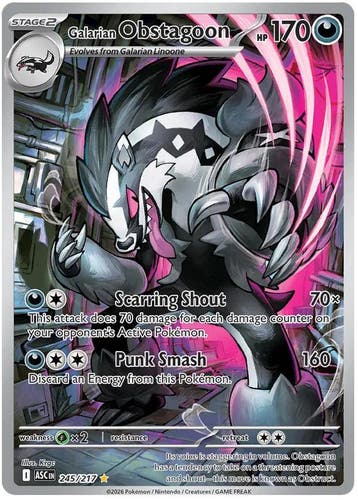 Galarian Obstagoon (ASC 245), Hobby en Vrije tijd, Ophalen of Verzenden, Nieuw