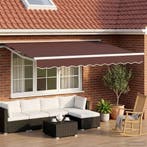 vidaXL Elektrisch Uittrekbaar Zonnescherm Bruin 3 x 2,5 m, Verzenden, Nieuw