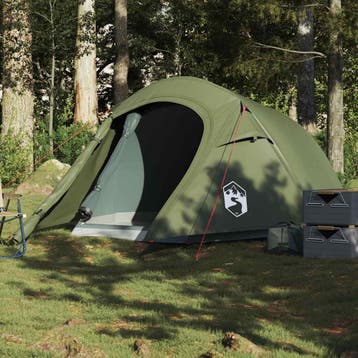 vidaXL Tunneltent 2-persoons waterdicht olijfgroen, Caravans en Kamperen, Tenten, Verzenden, Nieuw, Tot en met 2