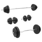 vidaXL Halterset met gewichten 120 kg, Sport en Fitness, Verzenden, Nieuw