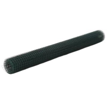 vidaXL Kippengaas 10x1,5 m staal met PVC coating groen, Verzenden, Nieuw, IJzer