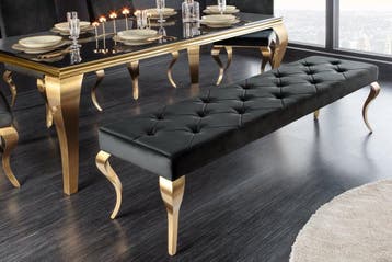 Design bank MODERN BAROK 175cm zwart fluweel goud roestvrij, Huis en Inrichting, Banken | Bankstellen, Ophalen of Verzenden, Nieuw
