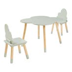 Kindertafelset Epim met 2 kinderstoelen wolkdesign mintgroen, Verzenden, Nieuw