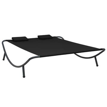 vidaXL Loungebed stof zwart, Verzenden, Nieuw