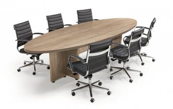 Executive ellips vergadertafel, 320x120cm, midden eiken, Overige plaatsen, Ophalen of Verzenden, Nieuw in verpakking, Kast