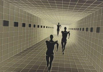 Victor Vasarely (1906-1997) - Etude de perspectives, Antiek en Kunst