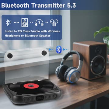 Draagbare CD Speler met Bluetooth 5.3, Oplaadbaar, Ingebouwd, Verzenden, Nieuw
