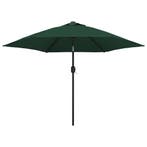 vidaXL Parasol met stalen paal 3 m groen, Tuin en Terras, Verzenden, Nieuw, 3 tot 4 meter