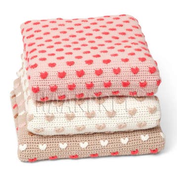 Babydeken Haken met Kleine Hartjes - Haakpret Anja Toonen, Ophalen of Verzenden, Nieuw