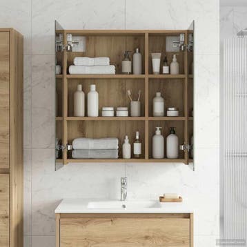 vidaXL Badkamer spiegelkast Artisanaal eiken 60 x 14,5 x 70, Huis en Inrichting, Verzenden, Nieuw