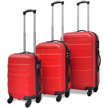 vidaXL 3-delige Kofferset hard 45,5/55/66 cm rood, Verzenden, Nieuw