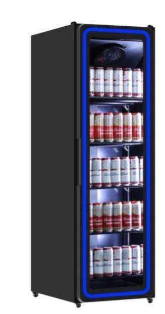 Koelkast met 1 glazen deuren – 395L – Blauw LED-licht, Verzenden, Nieuw in verpakking