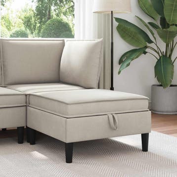vidaXL Sofa Kruk met Opslag Havermout 70 x 70 x 40 cm, Verzenden, Nieuw, Stof, Minder dan 150 cm
