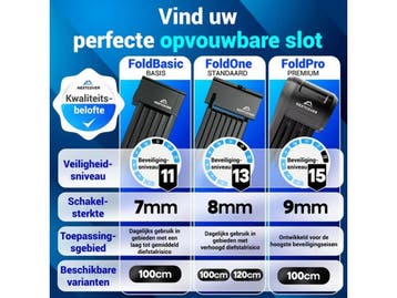 Nextcover Vouwslot 100cm FoldOne Pro - Fietsslot -, Verzenden, Nieuw
