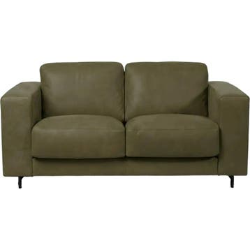 Leren bank Clear - 2 zits - Kenia Olive (olijf) - Poten, Bohemian, Eigentijds, Modern, Retro, Vintage, 150 tot 200 cm, Nieuw, Ophalen of Verzenden