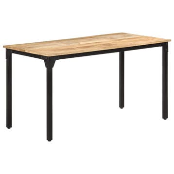 vidaXL Eettafel 140x70x76 cm ruw mangohout, Huis en Inrichting, Verzenden, Nieuw