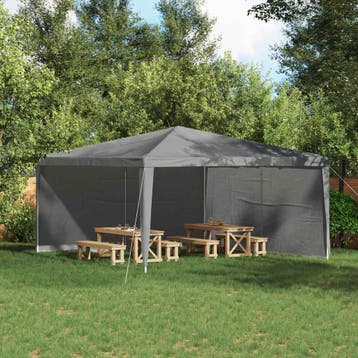 vidaXL Party Tent Zijwand 2 st 400 x 195 cm Lichtgrijs PE en, Verzenden, Nieuw
