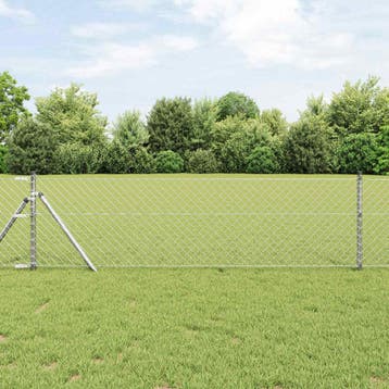vidaXL Gaashek 10 x 0,4 m Verzinkt staal zilver, Tuin en Terras, Verzenden, Nieuw, IJzer