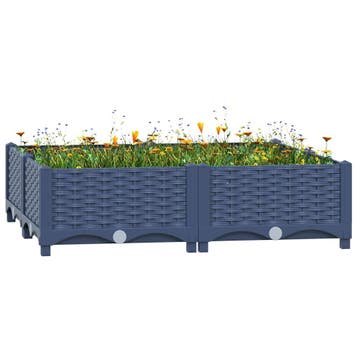 vidaXL Plantenbak verhoogd 80x80x23 cm polypropyleen, Tuin en Terras, Bloembakken en Plantenbakken, Kunststof, Minder dan 30 cm